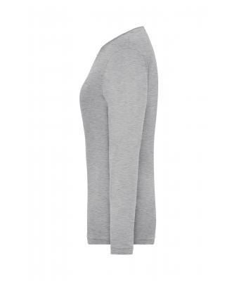 Damen Ladies' Stretch-Longsleeve Work - SOLID -   OCS Standard Grey-heather 8706