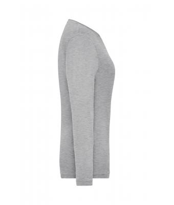 Damen Ladies' Stretch-Longsleeve Work - SOLID -   OCS Standard Grey-heather 8706