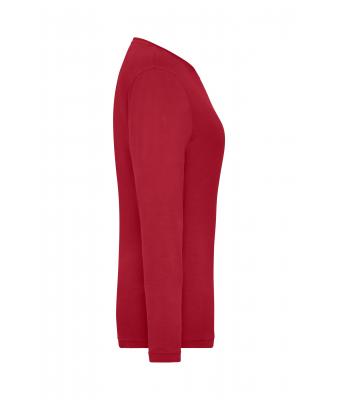 Damen Ladies' Stretch-Longsleeve Work - SOLID -   OCS Standard Red 8706