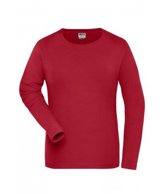 Damen Ladies' Stretch-Longsleeve Work - SOLID -   OCS Standard Red 8706