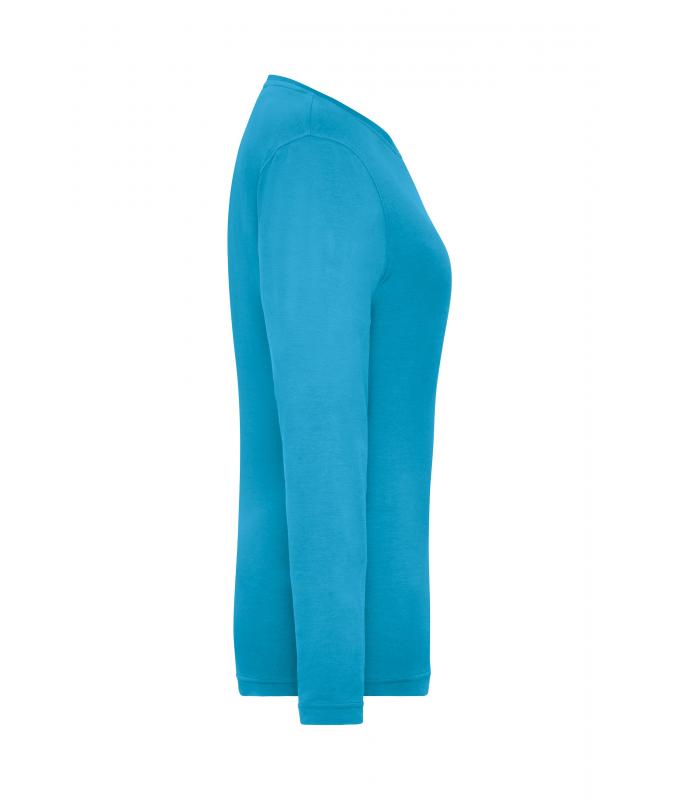 Damen Ladies' Stretch-Longsleeve Work - SOLID - OCS Standard Turquoise 8706