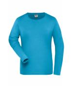 Damen Ladies' Stretch-Longsleeve Work - SOLID - OCS Standard Turquoise 8706