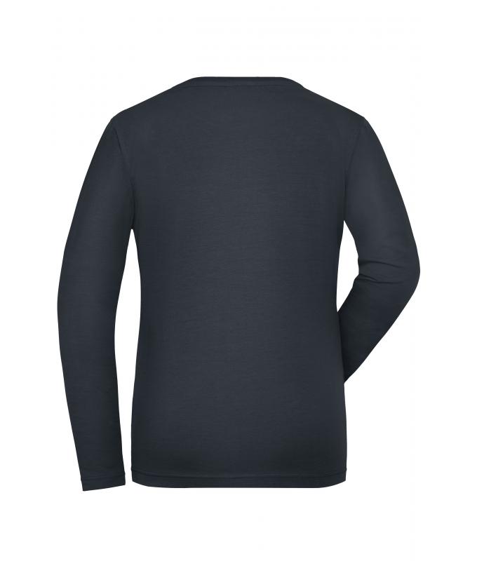 Damen Ladies' Stretch-Longsleeve Work - SOLID - OCS Standard Carbon 8706