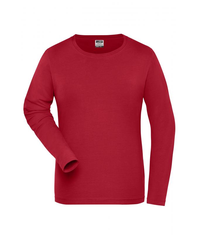Damen Ladies' Stretch-Longsleeve Work - SOLID - OCS Standard Red 8706