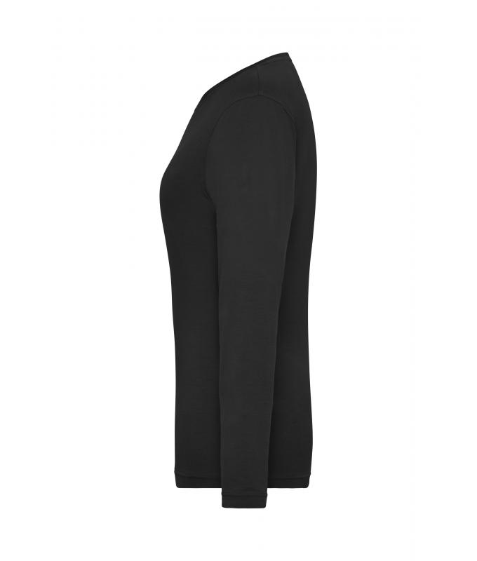 Damen Ladies' Stretch-Longsleeve Work - SOLID - OCS Standard Black 8706