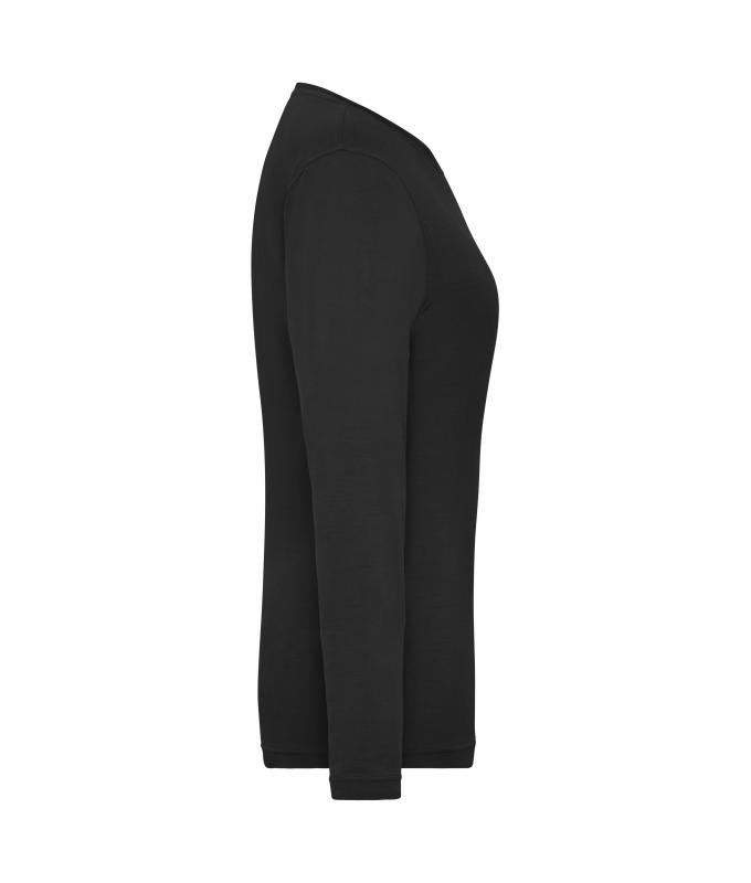 Damen Ladies' Stretch-Longsleeve Work - SOLID - OCS Standard Black 8706