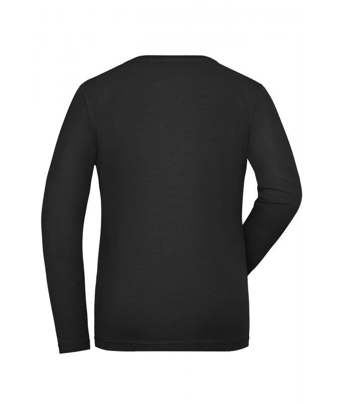 Damen Ladies' Stretch-Longsleeve Work - SOLID - OCS Standard Black 8706