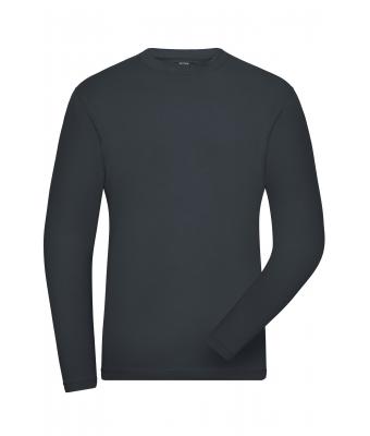 Men Men's BIO Stretch-Longsleeve Work - SOLID - Carbon 8705