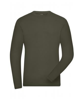 Herren Men's BIO Stretch-Longsleeve Work - SOLID - Olive 8705