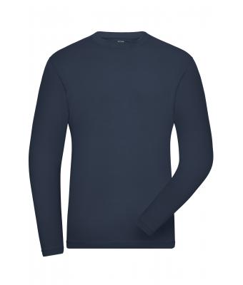 Herren Men's ORGANIC Stretch-Longsleeve Work - SOLID -   OCS Blended Navy 8705