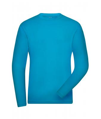 Herren Men's ORGANIC Stretch-Longsleeve Work - SOLID -   OCS Blended Turquoise 8705