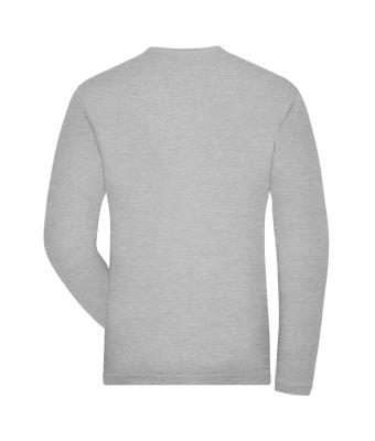 Herren Men's ORGANIC Stretch-Longsleeve Work - SOLID -   OCS Blended Grey-heather 8705