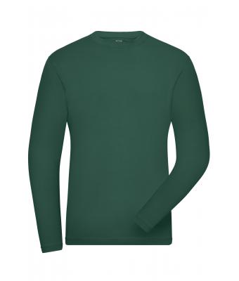 Herren Men's ORGANIC Stretch-Longsleeve Work - SOLID -   OCS Blended Dark-green 8705