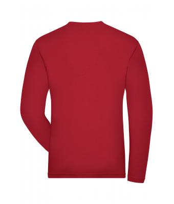 Herren Men's ORGANIC Stretch-Longsleeve Work - SOLID -   OCS Blended Red 8705