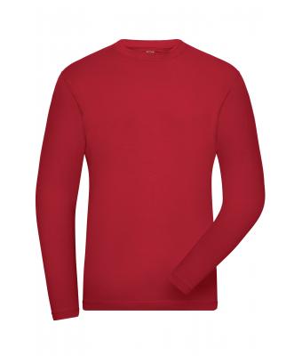 Herren Men's ORGANIC Stretch-Longsleeve Work - SOLID - Red 8705