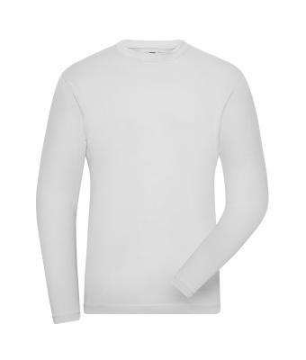 Herren Men's ORGANIC Stretch-Longsleeve Work - SOLID - White 8705