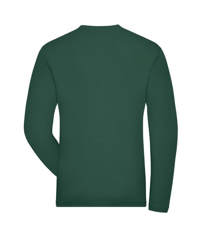Men Men's Stretch-Longsleeve Work - SOLID - OCS Standard Dark-green 8705