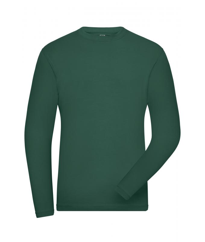 Men Men's Stretch-Longsleeve Work - SOLID - OCS Standard Dark-green 8705