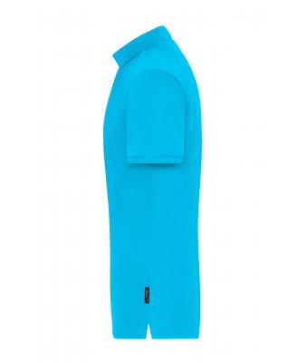 Herren Men's ORGANIC Stretch-Polo Work - SOLID -   OCS Blended Turquoise 8703