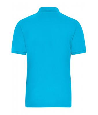 Herren Men's ORGANIC Stretch-Polo Work - SOLID -   OCS Blended Turquoise 8703