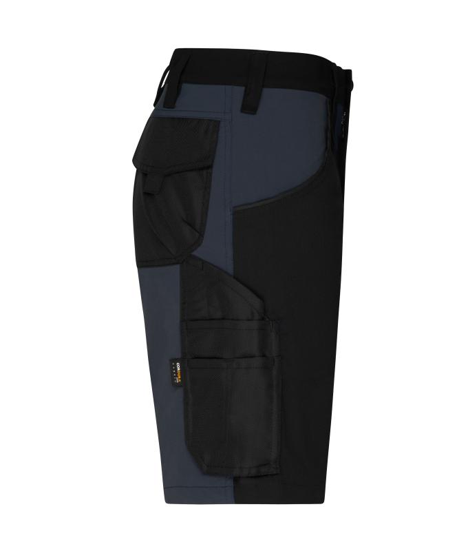 Unisex Workwear Stretch-Bermudas Slim Line GRS & OCS Blended Black/carbon 10524