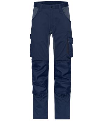 Unisex Workwear Stretch-Pants Slim Line   GRS Navy/carbon 10431
