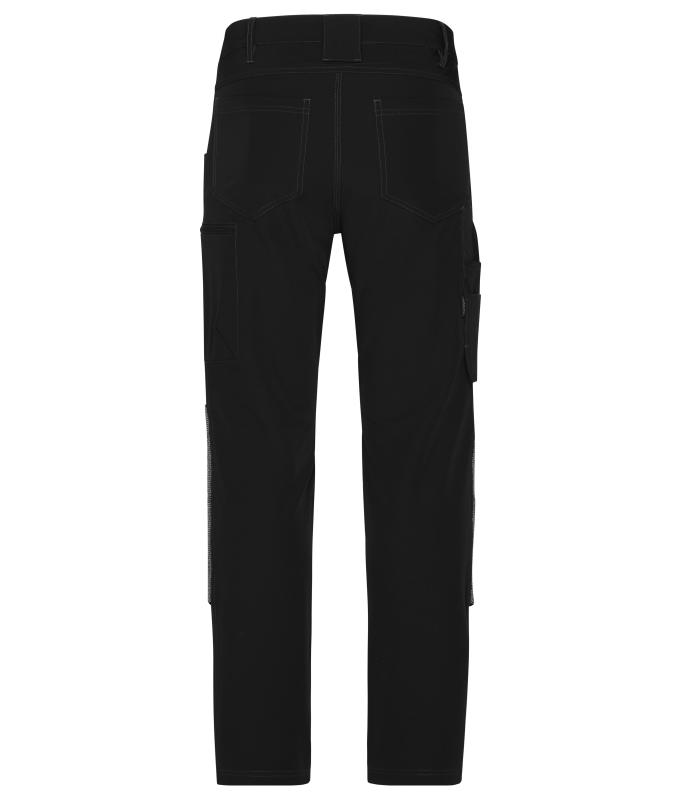 Unisex Workwear Pants 4-Way Stretch Slim Line Black 10432