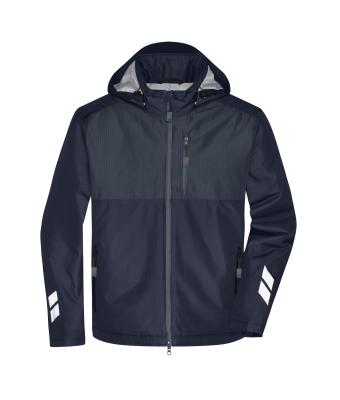 Unisex Padded Hardshell Workwear Jacket   GRS Navy/carbon 10434