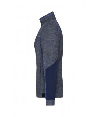 Damen Ladies' Structure Fleece Jacket   GRS Navy-melange/navy/royal 10435