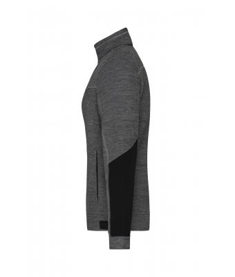 Damen Ladies' Structure Fleece Jacket   GRS Black-melange/black/silver 10435