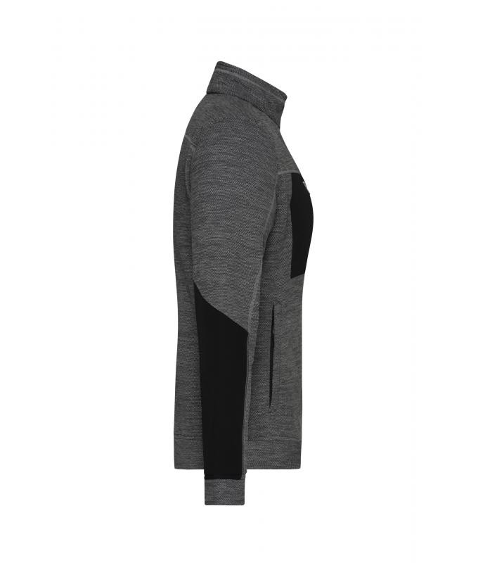 Ladies Ladies' Structure Fleece Jacket GRS Black-melange/black/silver 10435