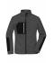 Damen Ladies' Structure Fleece Jacket GRS Black-melange/black/silver 10435