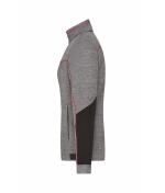 Damen Ladies' Structure Fleece Jacket GRS Carbon-melange/black/red 10435