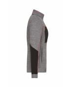 Damen Ladies' Structure Fleece Jacket GRS Carbon-melange/black/red 10435