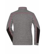 Damen Ladies' Structure Fleece Jacket GRS Carbon-melange/black/red 10435