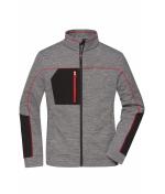 Damen Ladies' Structure Fleece Jacket GRS Carbon-melange/black/red 10435