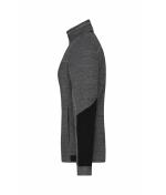 Damen Ladies' Structure Fleece Jacket GRS Black-melange/black/silver 10435