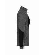 Damen Ladies' Structure Fleece Jacket GRS Black-melange/black/silver 10435