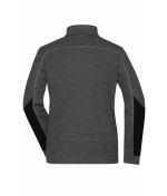 Damen Ladies' Structure Fleece Jacket GRS Black-melange/black/silver 10435