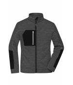 Damen Ladies' Structure Fleece Jacket GRS Black-melange/black/silver 10435