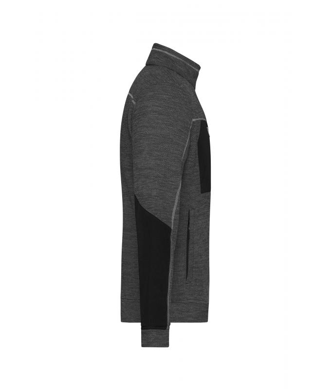 Men Men's Structure Fleece Jacket GRS Black-melange/black/silver 10436