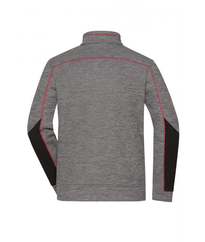 Herren Men's Structure Fleece Jacket GRS Carbon-melange/black/red 10436