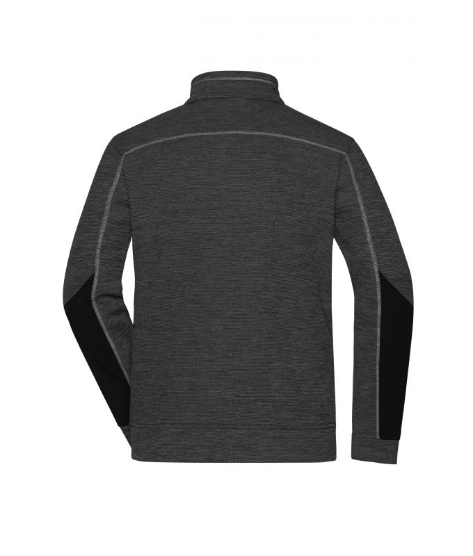 Herren Men's Structure Fleece Jacket GRS Black-melange/black/silver 10436