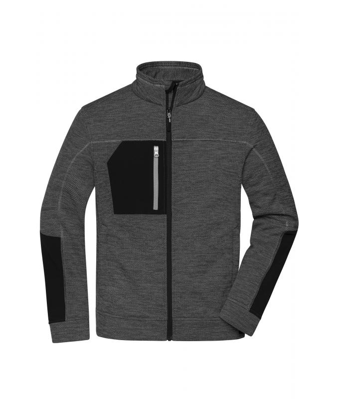 Herren Men's Structure Fleece Jacket GRS Black-melange/black/silver 10436