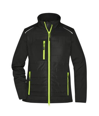 Damen Ladies' Hybrid Jacket   GRS Black/neon-yellow 10438