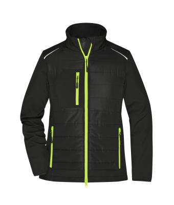 Ladies Ladies' Hybrid Jacket Black/neon-yellow 10438