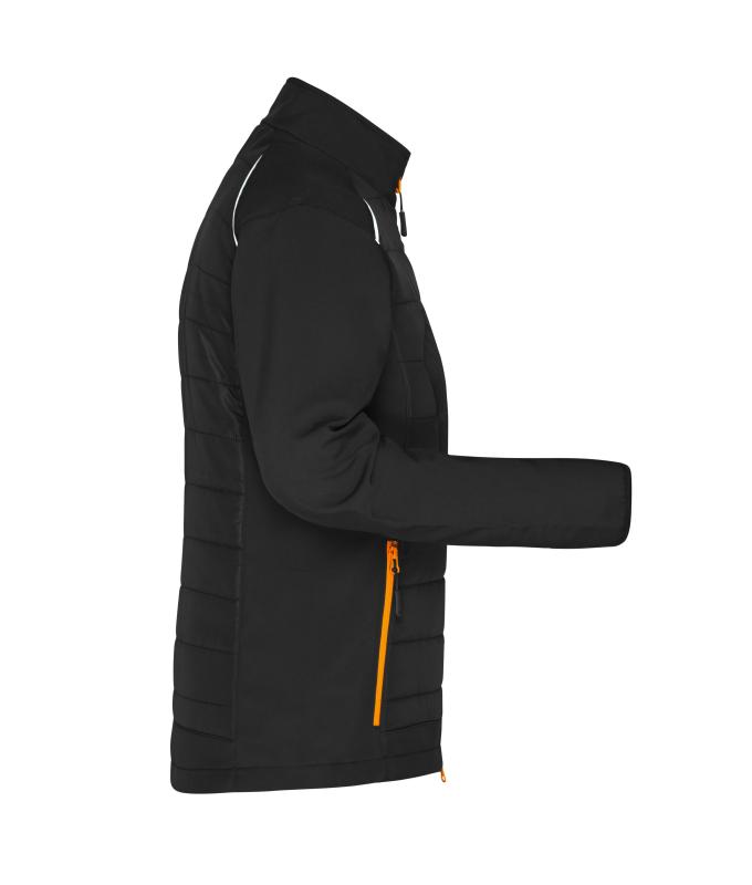Damen Ladies' Hybrid Jacket GRS Black/neon-orange 10438