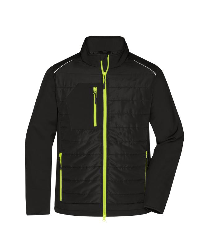 Herren Men's Hybrid Jacket GRS Black/neon-yellow 10440