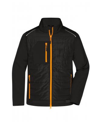 Herren Men's Hybrid Jacket Black/neon-orange 10440