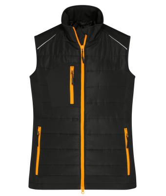 Damen Ladies' Hybrid Vest   GRS Black/neon-orange 10441